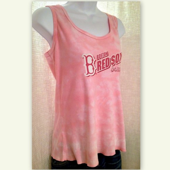 5th & OCEAN Size Medium *Boston Red Sox* Pink Tie Dye Sleeveless Tank Tee MLB - Picture 3 of 4